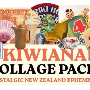 150 Kiwiana digital collage images | New Zealand Ephemera | 150 PNG Files (Digital Download)