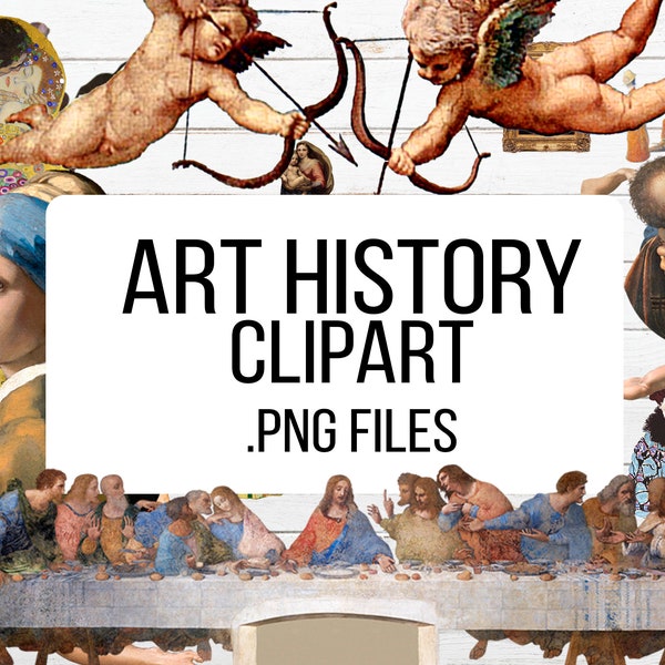 Kunsthistorische Collage-Elemente | digitale ClipArt | 30 PNG-Dateien | Berühmte Gemälde Clipart | Junk-Journal-Bilder