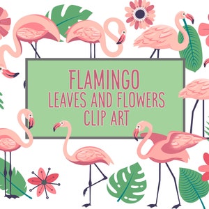 Flamingo Tropical Digital Clip Art Png Files - Etsy