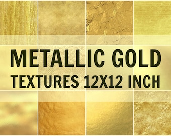 Goud metallic texturen: 12 x 12 digitaal papier (PNG)