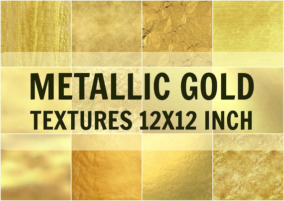 Gold Metallic Textures: 12x12 Digital Paper (PNG)
