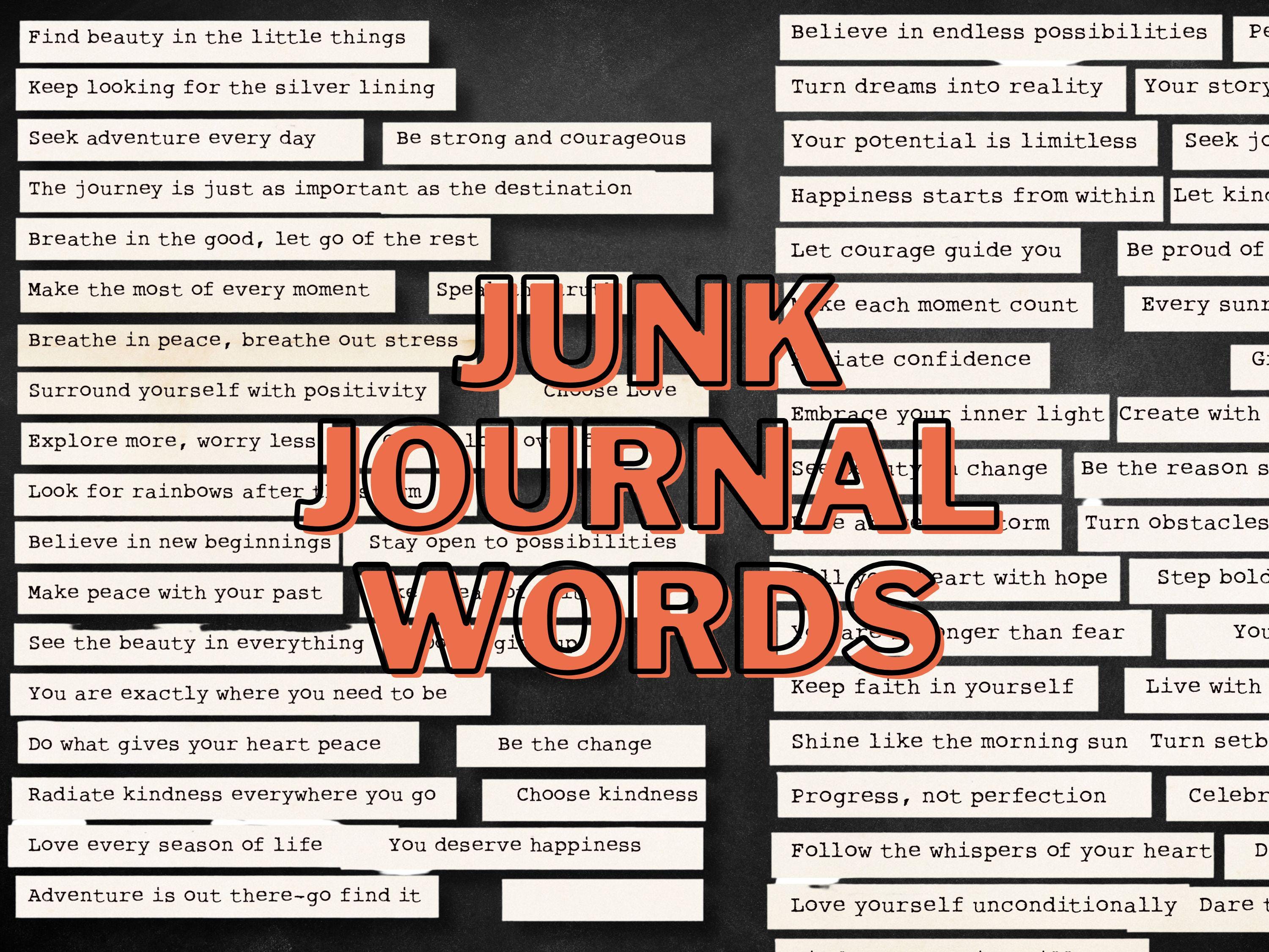 Vintage Inspirational Words - Junk Journal Embellishments (Digital Download)