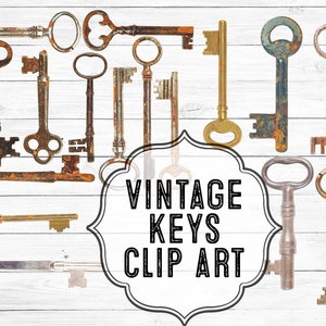 Vintage sleutels | digitale illustraties | 13 .png-bestanden