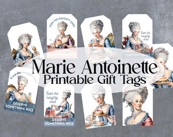 Marie Antoinette holiday tags | Christmas Printable GIFT TAGS | diy holiday art