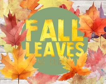 Watercolor fall leaves | digital clip art | 280dpi .png files | transparent backgrounds