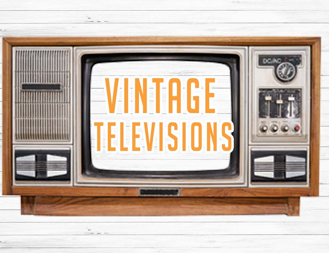 Vintage Televisions Digital Clip Art Around 5 Inch Tall Png Files