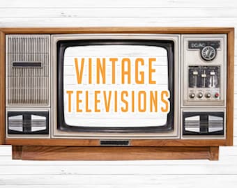 Vintage Televisions | digital clip art | around 5 inch tall .png files | Retro TV clipart