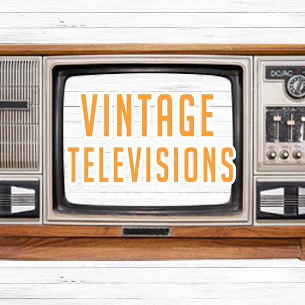 Vintage Televisions | digital clip art | around 5 inch tall .png files | Retro TV clipart