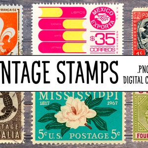 Puede incluir: Una colecci&oacute;n de sellos postales vintage con varios dise&ntilde;os, incluyendo una flor de lis, un cocodrilo, una flor de magnolia y un retrato de un hombre. Los sellos son de diferentes colores y tienen texto en varios idiomas, incluyendo "Republique Fran&ccedil;aise", "M&eacute;xico", "Postes", "Australia", "Mississippi" y "Chipre".