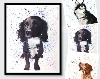 Custom Pet Portrait, Pet Painting, Custom Dog Picture, Pet Memorial, New Pet Gift, Custom Dog Painting Custom Wall Art, Personalized Decor