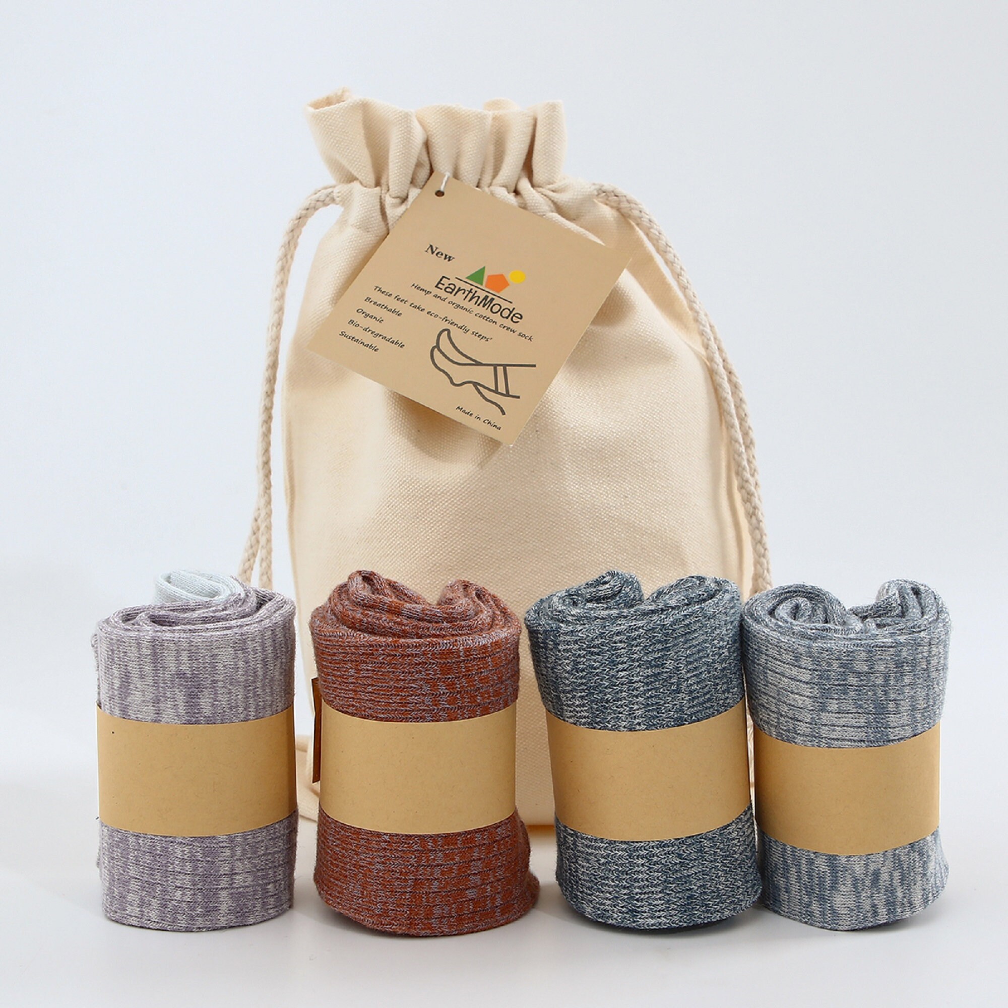 Hemp Socks With Organic Cotton Blend 4 Pairs Crew Socks Etsy UK
