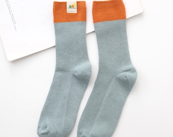 Boho Hippie Clothing Hemp Socks - Earth Mode Hemp and Organic Cotton Crew Socks, One Pair Eco-friendly and Organic Gray socks