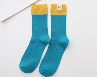 Hemp Socks - Earth Mode Hemp and Organic Cotton Crew Socks, One Pair Eco-friendly and Organic boho hippie socks (teal)