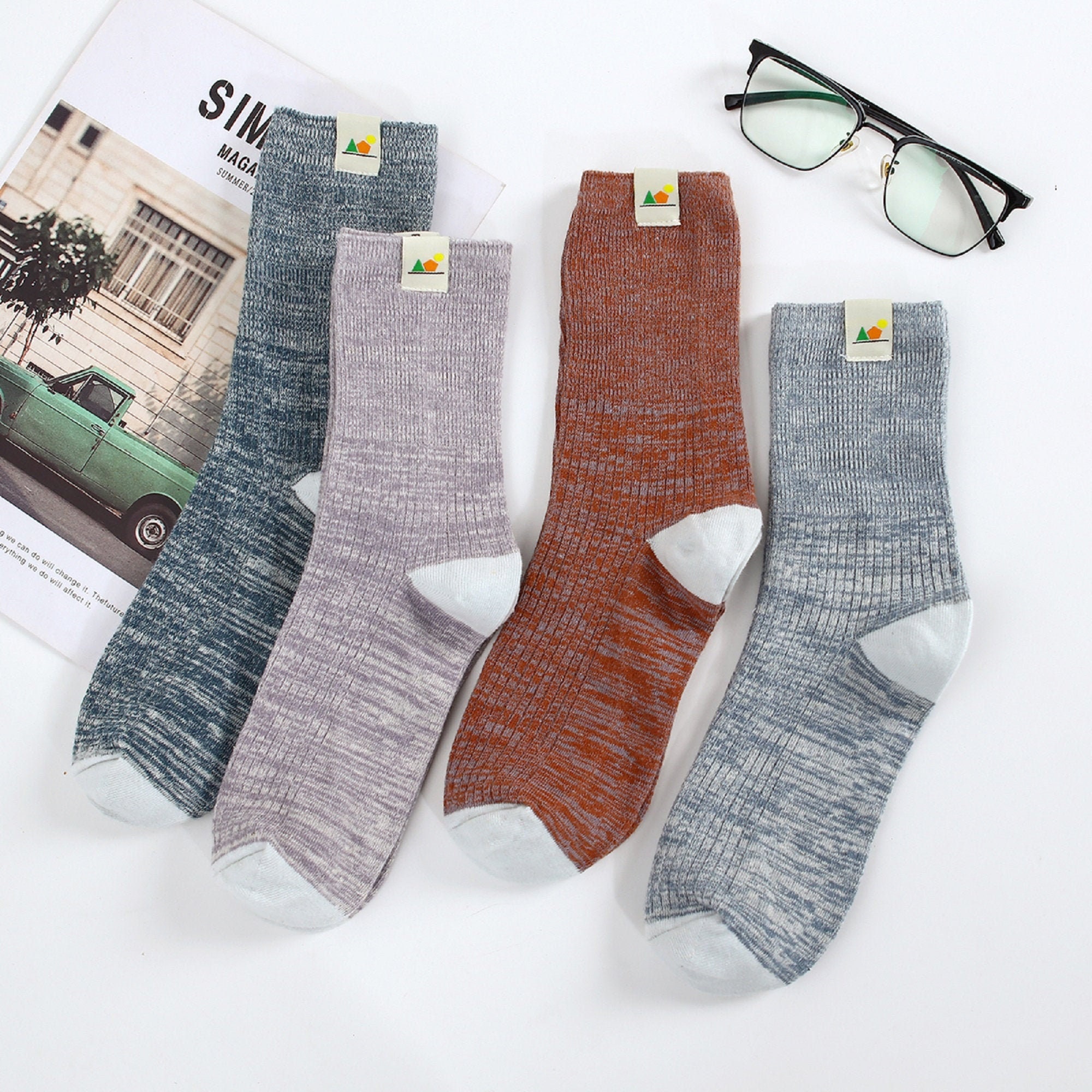 Hemp Socks With Organic Cotton Blend 4 Pairs Crew Socks Etsy UK