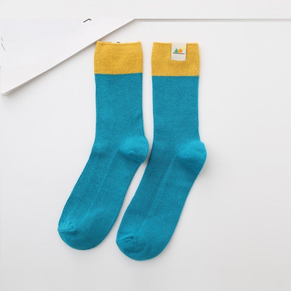 Boho Hippie Hemp Socks - Earth Mode Hemp and Organic Cotton Crew Socks, Eco-friendly, Bio-degradable and Organic socks (Teal)