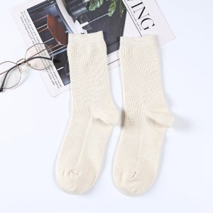 Hemp Socks, Organic Cotton Socks, Natural White, Unbleached, Undyed Single Pair Raw Hemp Socks, Perfect Christmas Gift