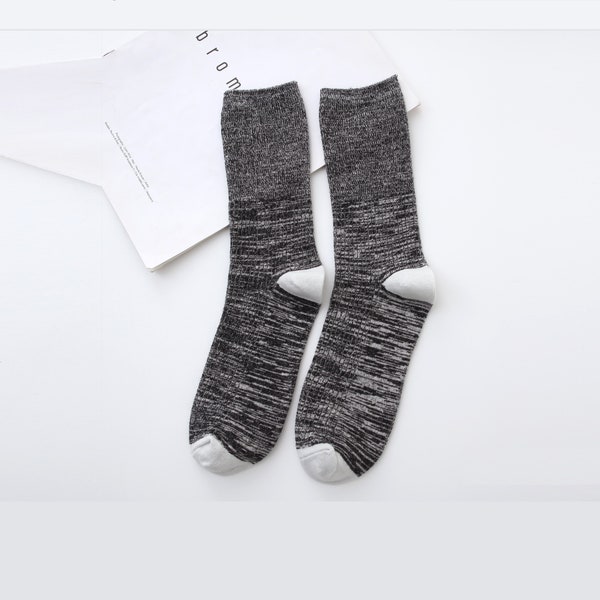 Organic Hemp Cotton Socks -Earth Mode Hemp and Organic Cotton crew socks, one pair Eco-friendly, boho dress socks Black