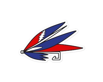 Pegatina de pesca con mosca de Grateful Dead