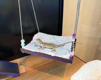 Swing Enrichment for Small Pets -  Bearded Dragons Birds Other Reptiles 2 Sizes Customizable