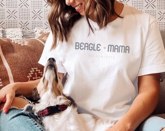 Cute Beagle Mama Shirt for A Cause, Minimalist Beagle Mom Shirt for Dog Mom, Beagle Mom Gifts for Women, Beagle Lover Tee, Cute Beagle Gifts