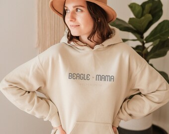 Beagle Mama Hoodie for A Cause, Dog Mama Hoodie, Cute Beagle Dog Pullover Hoodie, Minimalist Beagle Dog Mom Hoodie, Cute Beagle Mom Gifts