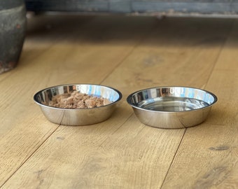 Set of 2 PREMIUM Dog or Cat Bowls Food-Grade 304 Stainless Steel