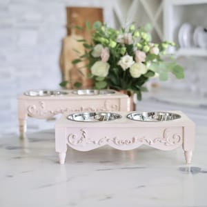 Shabby chic dog bowls on sale