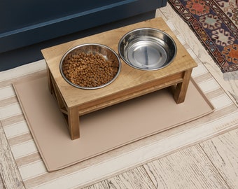FARMHOUSE Pet Feeder | Wooden Pet Feeder | Rustic Pet Feeder Stand | Dog Pet Feeder | Cat Elevated Feeder | Pet Feeding Gift for Pet Owners