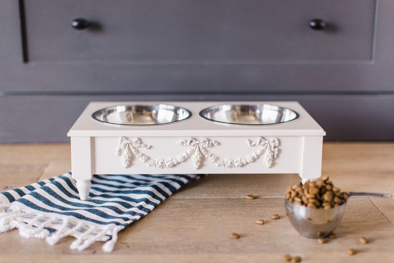 Designer Dog or Cat Elevated Pet Feeder FOOD GRADE Stainless Etsy