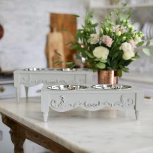 Scrollie Dog or Cat Elevated Pet Feeder