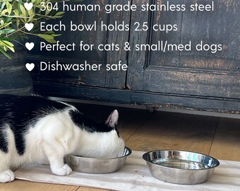 Set of 2 PREMIUM Dog or Cat Bowls Food-grade 304 Stainless Steel - Etsy