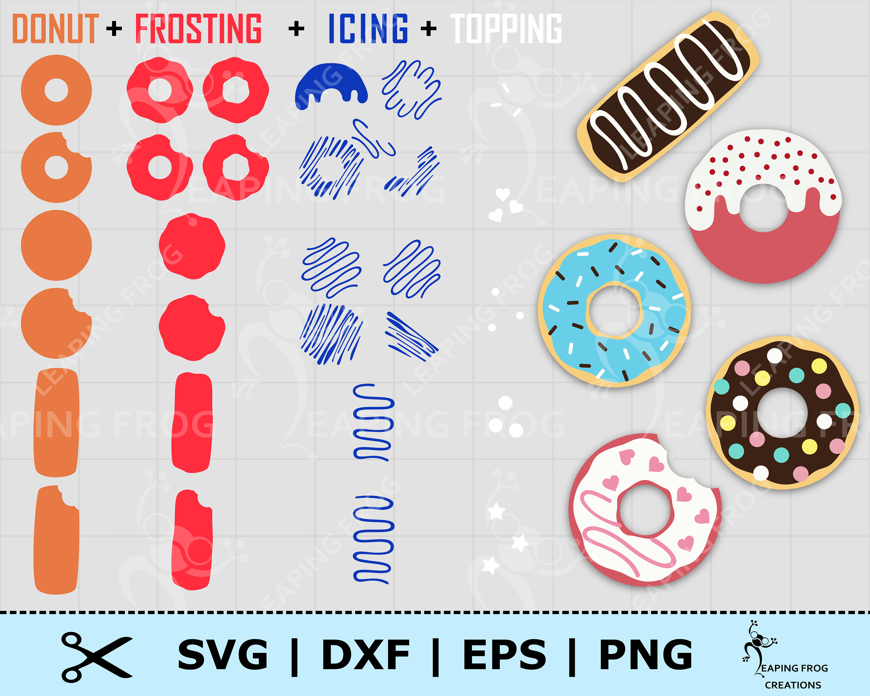 Donuts SVG. PNG. Mix & Match Cricut Cut Files Layered Files. Etsy