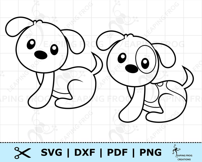 Download Cute Puppy Dog SVG PNG DXF. Cricut Silhouette cut files ...