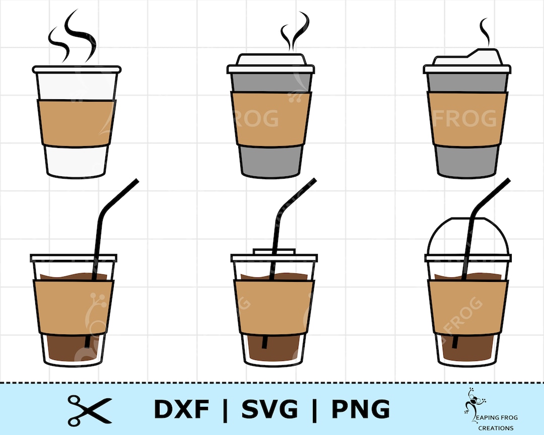 Coffee Cups SVG. PNG. Cricut Cut Files, Layered, Silhouette Files