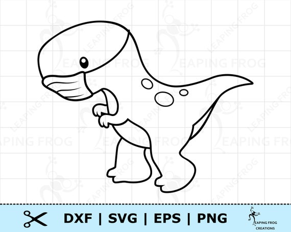 Download Dinosaur Wearing Face Mask Svg T Rex In Face Mask Png Dxf Etsy PSD Mockup Templates