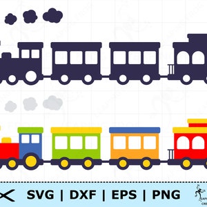 Treine SVG. Corte Cricut, arquivos em camadas, arquivos Silhouette. PNG, DXF, EPS. Clipart, vetor. Festa de aniversário, crianças, crianças. Berçário. Caboose.