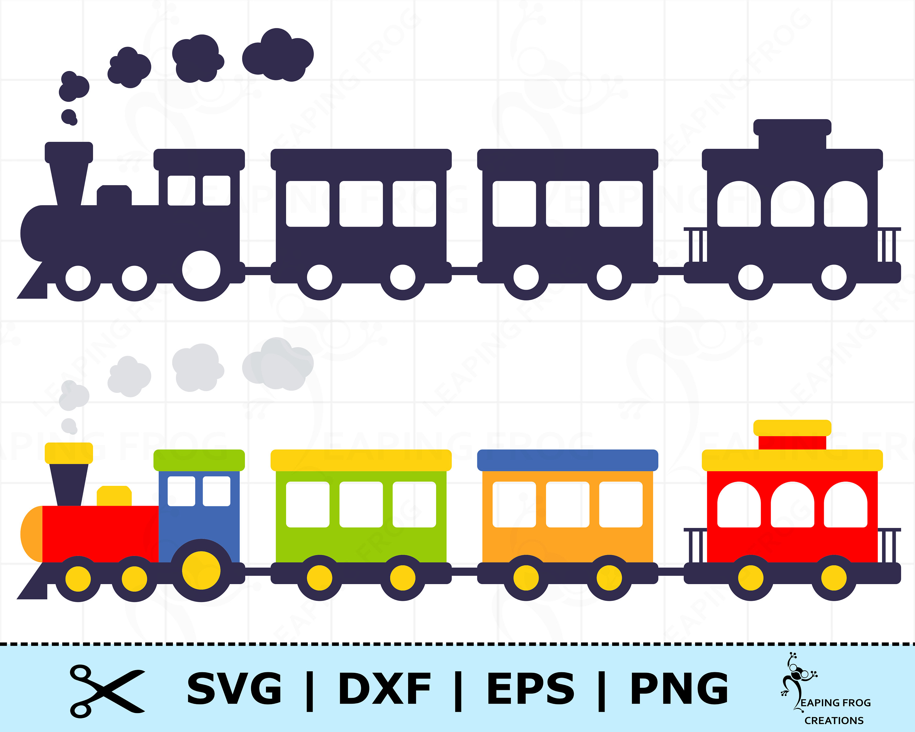 free clipart train with caboose clip