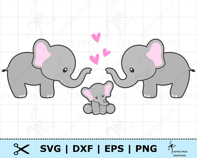 Download Elephant family SVG. Cricut Cut files layered. Silhouette ...