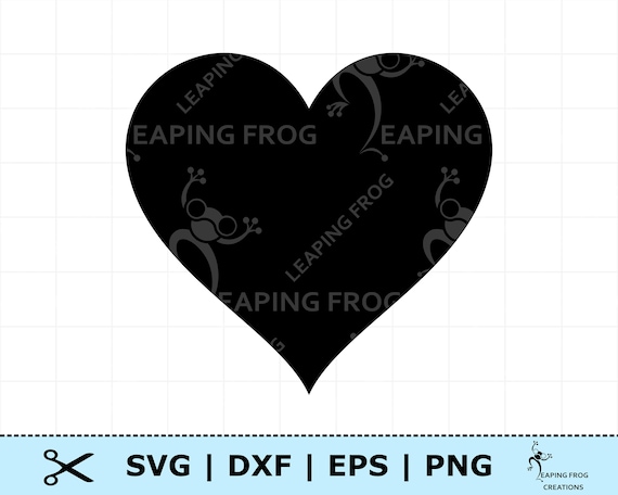 Heart SVG. Valentine's Heart. Cricut cut file, Silhouette file. Solid black  heart. Outline, Stencil. Valentine's Day Heart PNG, DXF, eps.