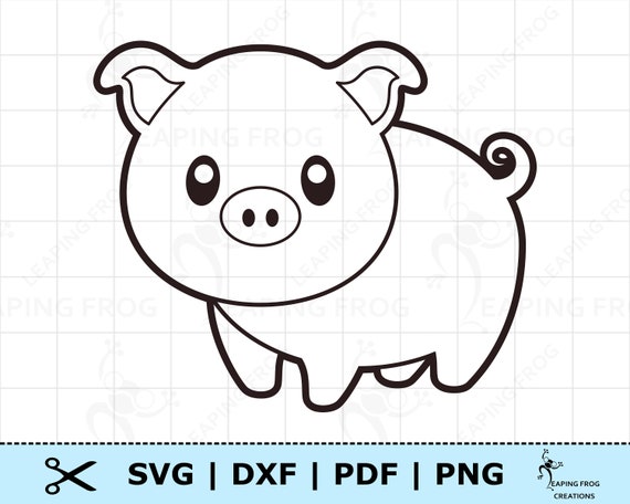 Download Cute Pig Svg Png Dxf Pdf Cricut Cut Files Silhouette Pig Etsy