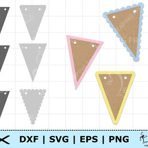 Bunting Banner SVG. Cricut cut files, Silhouette. Flags SVG. Baby shower, birthday banners. PNG. dxf. eps. Instant Download! Pennant svg.