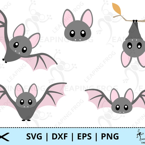 Bats SVG. PNG. Halloween! Cricut cut files, layered. Silhouette. Bundle, set. Baby, Cute, Spooky, Scary, Animals DXF, eps. Instant download.