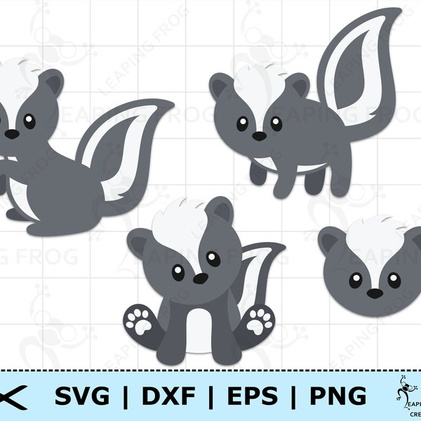 Skunk SVG. Cricut cut files, Silhouette. Layered files. Skunk set svg. Skunk DXF, Skunk PNG, Skunk eps. Baby Skunk Clipart. Skunk download.