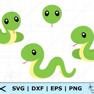 Snake SVG. Cricut cut files, layered. Silhouette files. Bundle, set. Baby snake, Green, Tongue, Cute! Reptiles. Instant download.