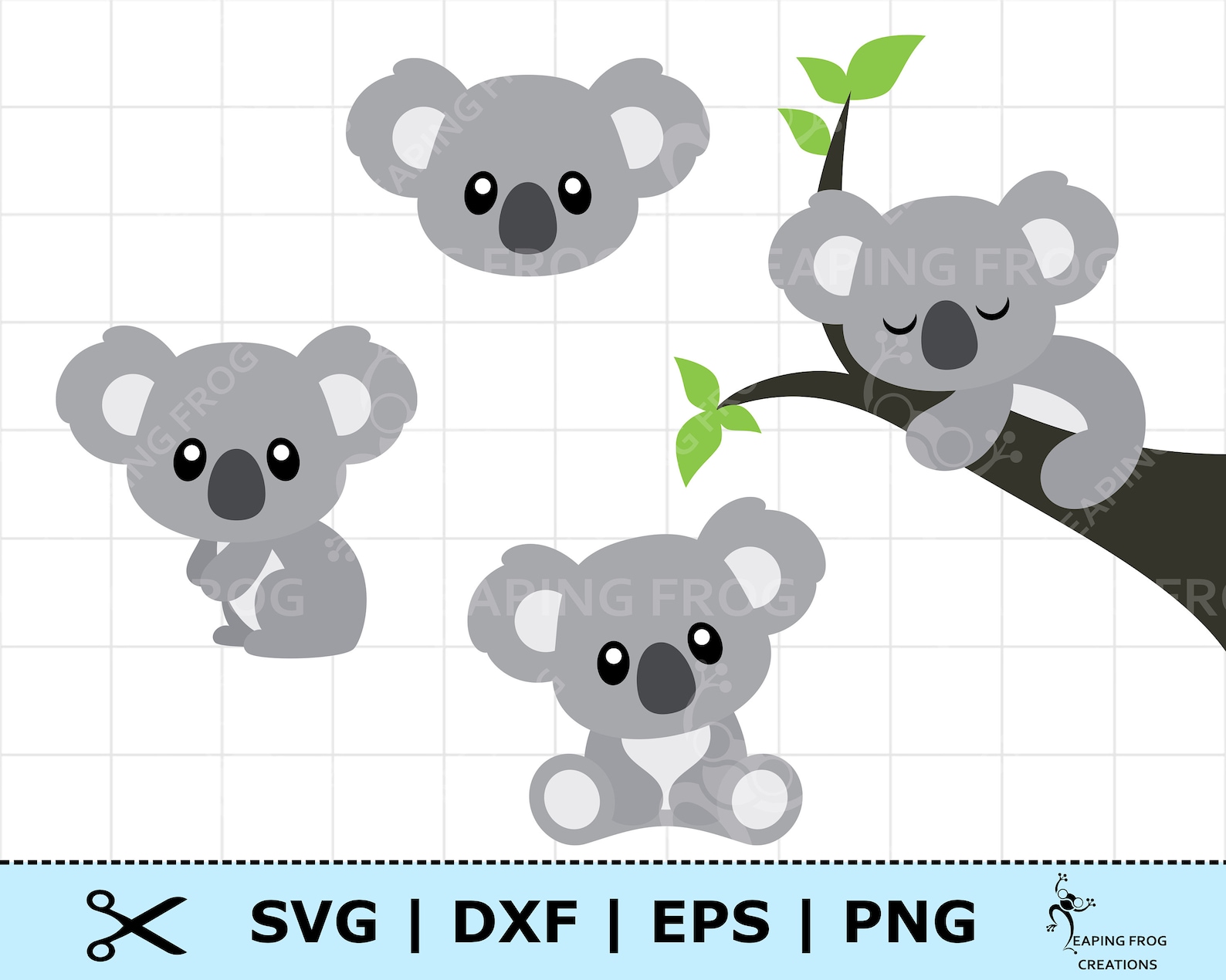 Koala SVG. PNG. Cricut Cut Files Layered. Silhouette Files. Etsy