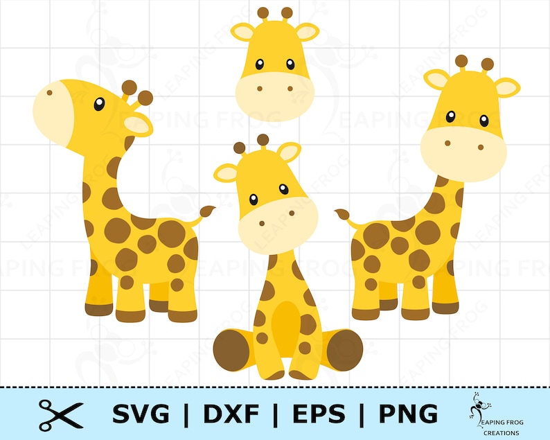 Download Cute Baby Giraffe SVG PNG DXF eps. Cricut Silhouette Cut ...