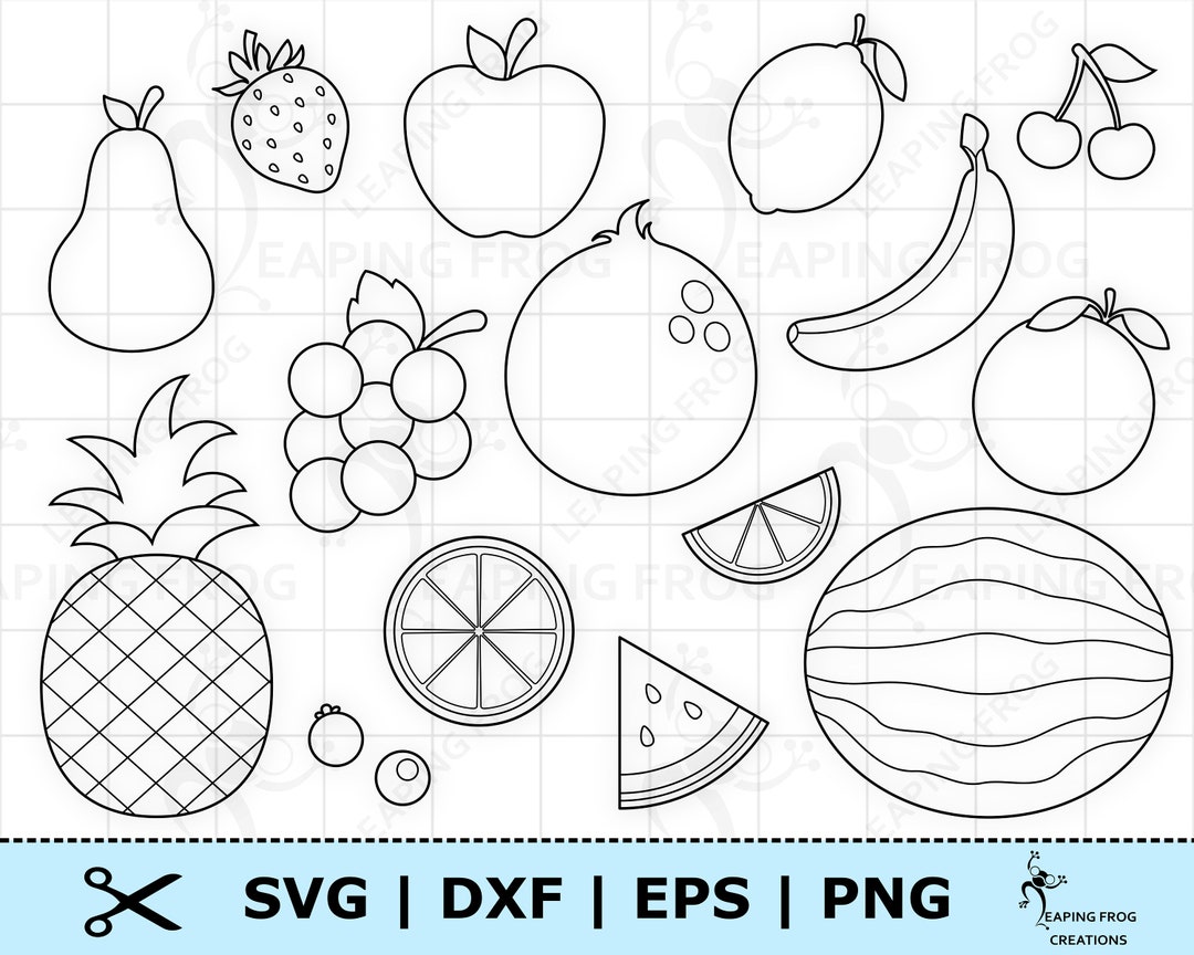 Fruit SVG. PNG. Cricut Cut Files, Silhouette Files. Bundle, Set