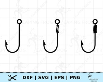 Fish hooks SVG. Fishing clipart.  Fishing hooks svg.  Cricut cut files. Layered. Silhouette. dxf eps png. Fishing tackle svg. Download