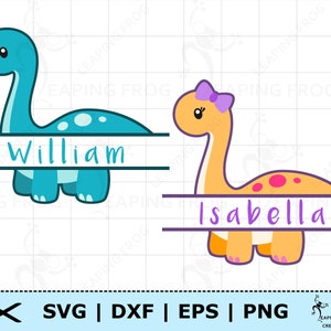 Dinosaur Monogram SVG. PNG. 2 versions! Cricut cut files, layered files. Silhouette. Personalize, Customize with name. Girl Boy, DXF, eps