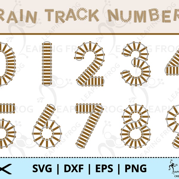 Train track Numbers SVG. PNG. Cricut cut files, layered. Silhouette files. Sublimation. Railroad, children, kids, DXF, eps Instant download!